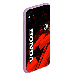 Чехол iPhone XS Max матовый Honda - красная абстракция, цвет: 3D-сиреневый — фото 2