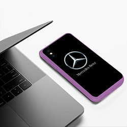 Чехол iPhone XS Max матовый Mercedes-benz sport auto, цвет: 3D-фиолетовый — фото 2