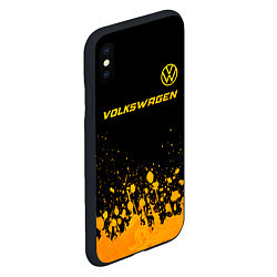 Чехол iPhone XS Max матовый Volkswagen - gold gradient: символ сверху, цвет: 3D-черный — фото 2