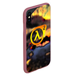 Чехол iPhone XS Max матовый Half-life maps, цвет: 3D-малиновый — фото 2