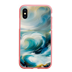 Чехол iPhone XS Max матовый Штормовые волны океана, цвет: 3D-баблгам