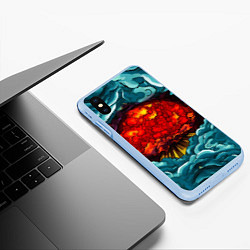 Чехол iPhone XS Max матовый Ядерный хаос в витраже, цвет: 3D-голубой — фото 2