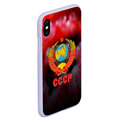 Чехол iPhone XS Max матовый Патриот ссср, цвет: 3D-светло-сиреневый — фото 2