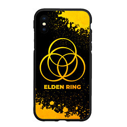 Чехол iPhone XS Max матовый Elden Ring - gold gradient, цвет: 3D-черный
