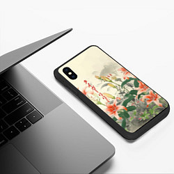 Чехол iPhone XS Max матовый Тигровые лилии - японский стиль, цвет: 3D-черный — фото 2