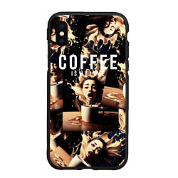 Чехол iPhone XS Max матовый Кофе моя любовь и страсть, цвет: 3D-черный
