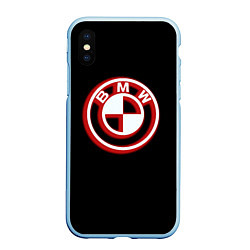 Чехол iPhone XS Max матовый Bmw fire car, цвет: 3D-голубой