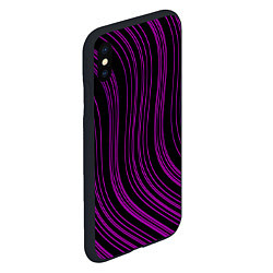 Чехол iPhone XS Max матовый Абстракция фиолетовые линии, цвет: 3D-черный — фото 2