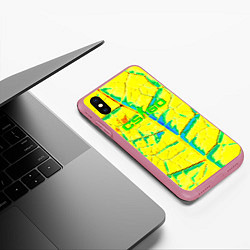 Чехол iPhone XS Max матовый Cs go cracks skin, цвет: 3D-малиновый — фото 2