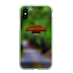 Чехол iPhone XS Max матовый Pubg mobile game, цвет: 3D-салатовый