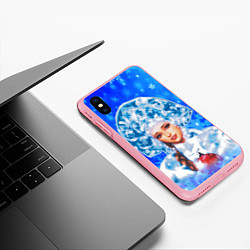 Чехол iPhone XS Max матовый Красивая русская снегурочка, цвет: 3D-баблгам — фото 2