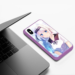 Чехол iPhone XS Max матовый Kaguya-sama wa Kokurasetai Кей Широгане, цвет: 3D-фиолетовый — фото 2