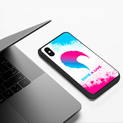 Чехол iPhone XS Max матовый Date A Live neon gradient style, цвет: 3D-черный — фото 2