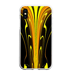 Чехол iPhone XS Max матовый Предупреждающая осиная расцветка, цвет: 3D-белый