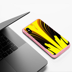 Чехол iPhone XS Max матовый Черно-желтые мотивы, цвет: 3D-баблгам — фото 2