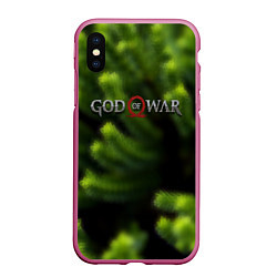 Чехол iPhone XS Max матовый God of war scandinavia, цвет: 3D-малиновый