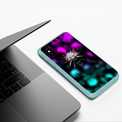 Чехол iPhone XS Max матовый Ведьмак медальон с лого игр, цвет: 3D-мятный — фото 2