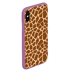 Чехол iPhone XS Max матовый Кожа жирафа - giraffe, цвет: 3D-фиолетовый — фото 2