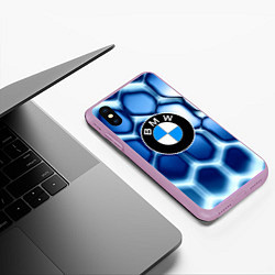 Чехол iPhone XS Max матовый Bmw carbon sport auto brend, цвет: 3D-сиреневый — фото 2