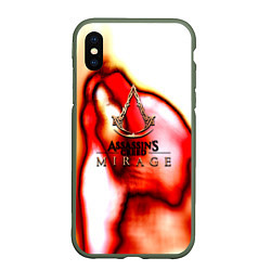 Чехол iPhone XS Max матовый Assassins Creed mirage exclusive, цвет: 3D-темно-зеленый