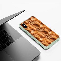 Чехол iPhone XS Max матовый Меховой паттерн, цвет: 3D-салатовый — фото 2