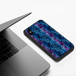 Чехол iPhone XS Max матовый Текстура меха фантастического животного паттерн, цвет: 3D-черный — фото 2