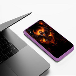 Чехол iPhone XS Max матовый Дерзкий Феникс, цвет: 3D-фиолетовый — фото 2