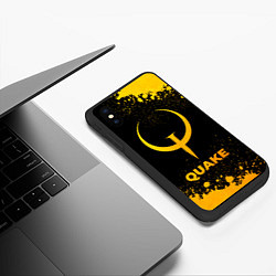 Чехол iPhone XS Max матовый Quake - gold gradient, цвет: 3D-черный — фото 2