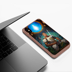 Чехол iPhone XS Max матовый Гачимучи Билли Харингтон рыцарь, цвет: 3D-коричневый — фото 2
