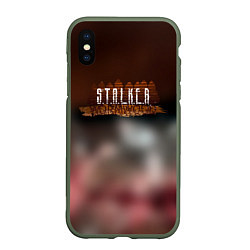 Чехол iPhone XS Max матовый Stalker припять зона, цвет: 3D-темно-зеленый