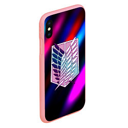 Чехол iPhone XS Max матовый Attack on Titan stripes neon, цвет: 3D-баблгам — фото 2