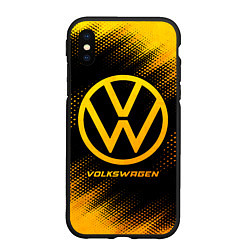 Чехол iPhone XS Max матовый Volkswagen - gold gradient, цвет: 3D-черный