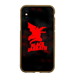 Чехол iPhone XS Max матовый Black Sabbath краски метал, цвет: 3D-коричневый