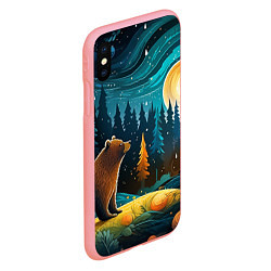 Чехол iPhone XS Max матовый Хозяин тайги: медведь в лесу, цвет: 3D-баблгам — фото 2