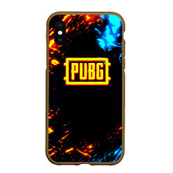 Чехол iPhone XS Max матовый Pubg storm искры, цвет: 3D-коричневый