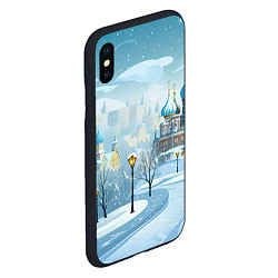 Чехол iPhone XS Max матовый Новогодний город России, цвет: 3D-черный — фото 2