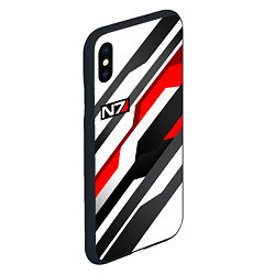 Чехол iPhone XS Max матовый Mass effect - white uniform n7, цвет: 3D-черный — фото 2