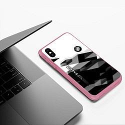 Чехол iPhone XS Max матовый Bmw sport geometry, цвет: 3D-малиновый — фото 2