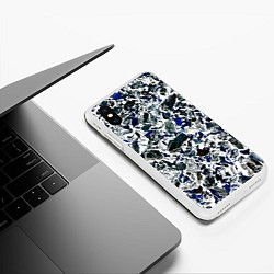 Чехол iPhone XS Max матовый Абстракция ледяные вершины, цвет: 3D-белый — фото 2