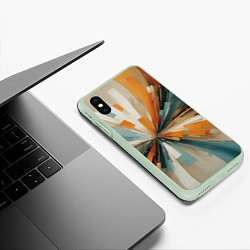 Чехол iPhone XS Max матовый Цветная абстракция - нейросеть, цвет: 3D-салатовый — фото 2