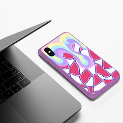 Чехол iPhone XS Max матовый Rainbow illusion, цвет: 3D-фиолетовый — фото 2