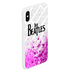 Чехол iPhone XS Max матовый The Beatles rock legends посередине, цвет: 3D-белый — фото 2