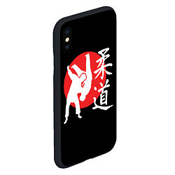 Чехол iPhone XS Max матовый Боевой бросок дзюдо, цвет: 3D-черный — фото 2