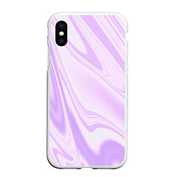 Чехол iPhone XS Max матовый Плазма бледно-розовый абстракция, цвет: 3D-белый