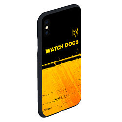 Чехол iPhone XS Max матовый Watch Dogs - gold gradient посередине, цвет: 3D-черный — фото 2