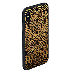 Чехол iPhone XS Max матовый Орнамент в стиле викингов, цвет: 3D-черный — фото 2