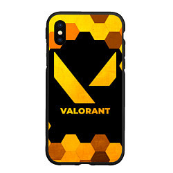 Чехол iPhone XS Max матовый Valorant - gold gradient, цвет: 3D-черный