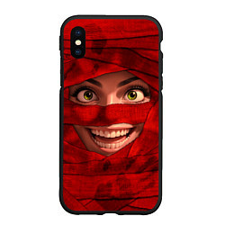 Чехол iPhone XS Max матовый Бандаж мумии красный, цвет: 3D-черный