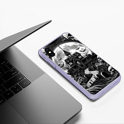 Чехол iPhone XS Max матовый Дом с привидениями, цвет: 3D-светло-сиреневый — фото 2