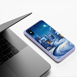 Чехол iPhone XS Max матовый Зимнее предновогоднее настроение, цвет: 3D-светло-сиреневый — фото 2